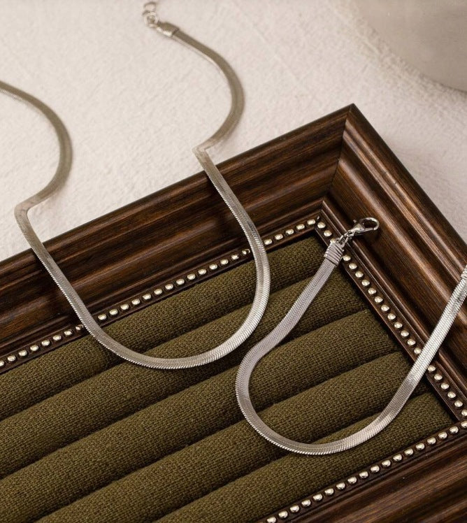 Set Collier & Bracelet Minimaliste – Or ou Argent