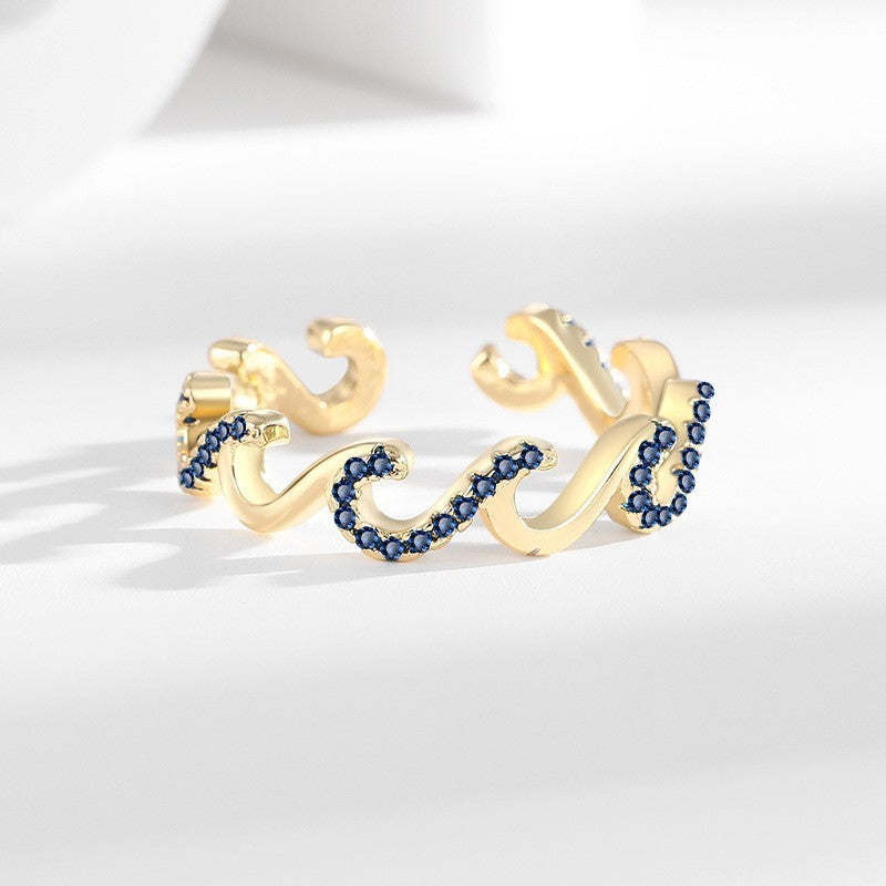 Japanese And Korean Simple Wave Ring Special-interest Design Simple