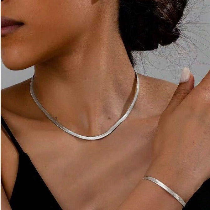 Set Collier & Bracelet Minimaliste – Or ou Argent