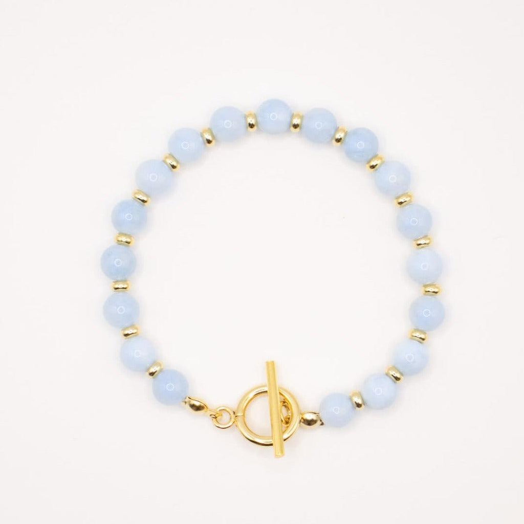 CIRCE | Bracelet in Aquamarine and 18 and 24 carat gold plated-0