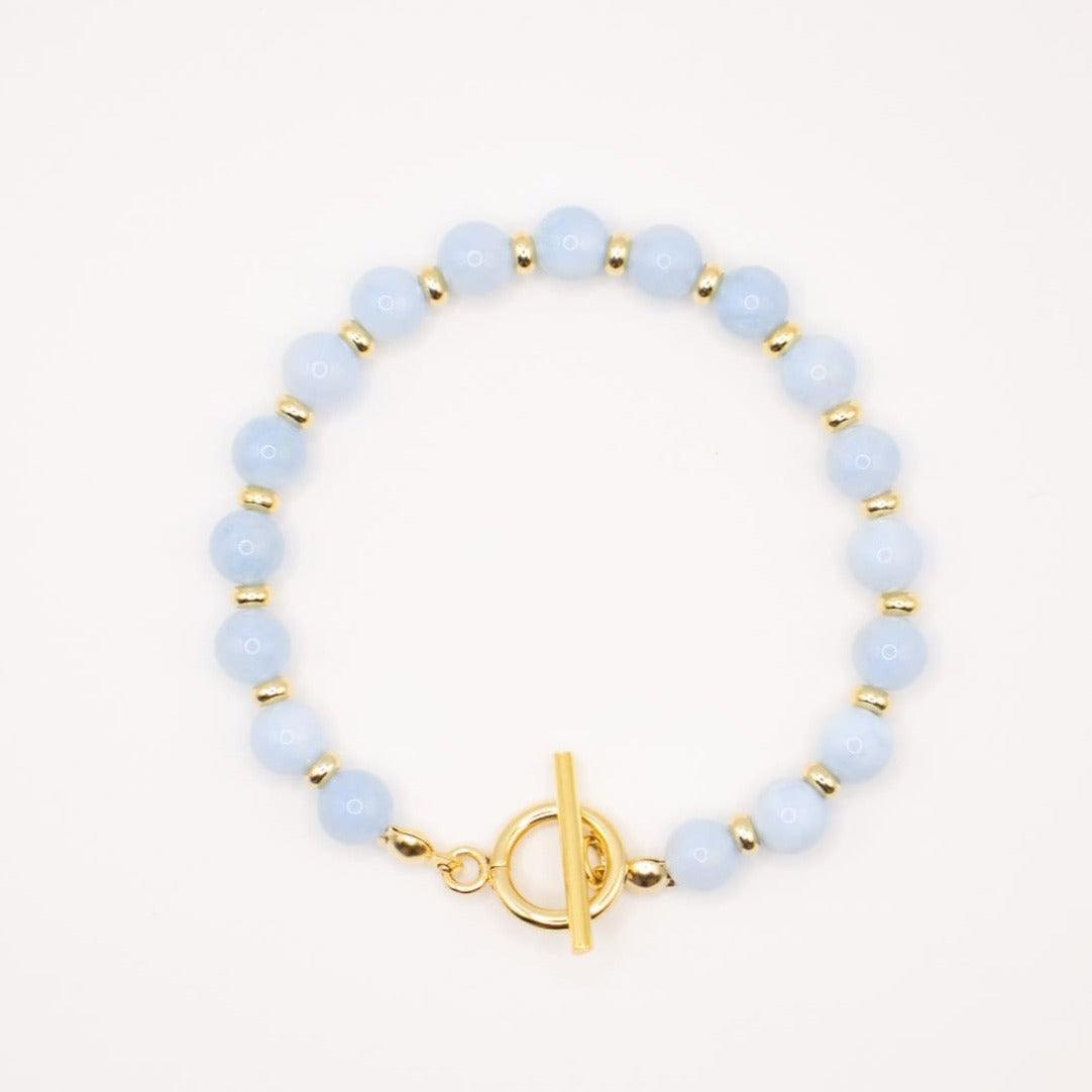 CIRCE | Bracelet in Aquamarine and 18 and 24 carat gold plated-0