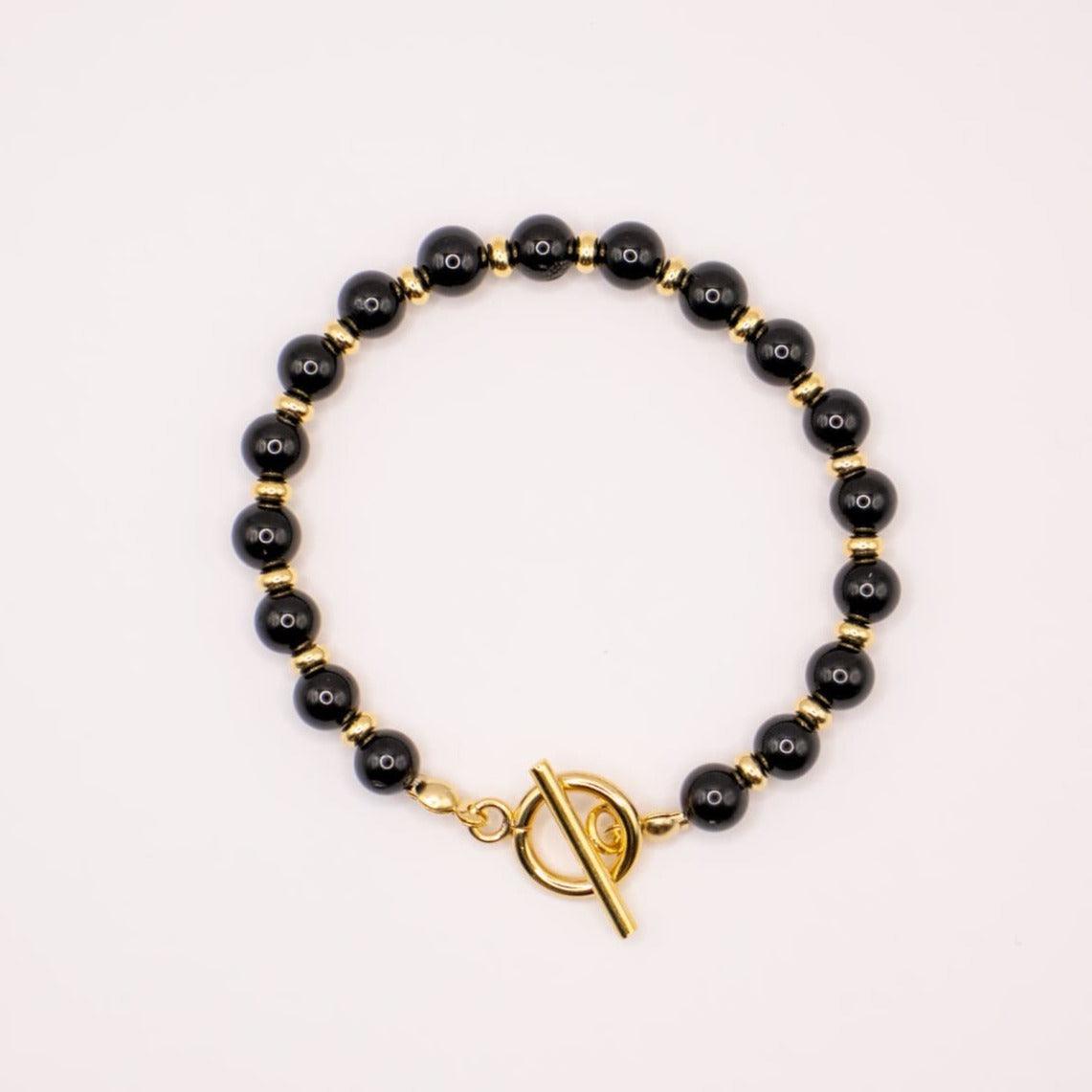 CIRCE | Bracelet in Tourmaline and 18-carat gold-plated stainless steel-0