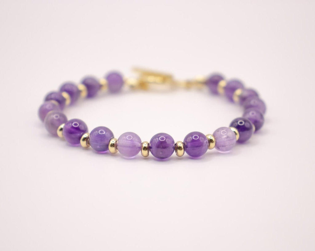CIRCE | Bracelet in Amethyst and 18-carat gold-plated stainless steel-1