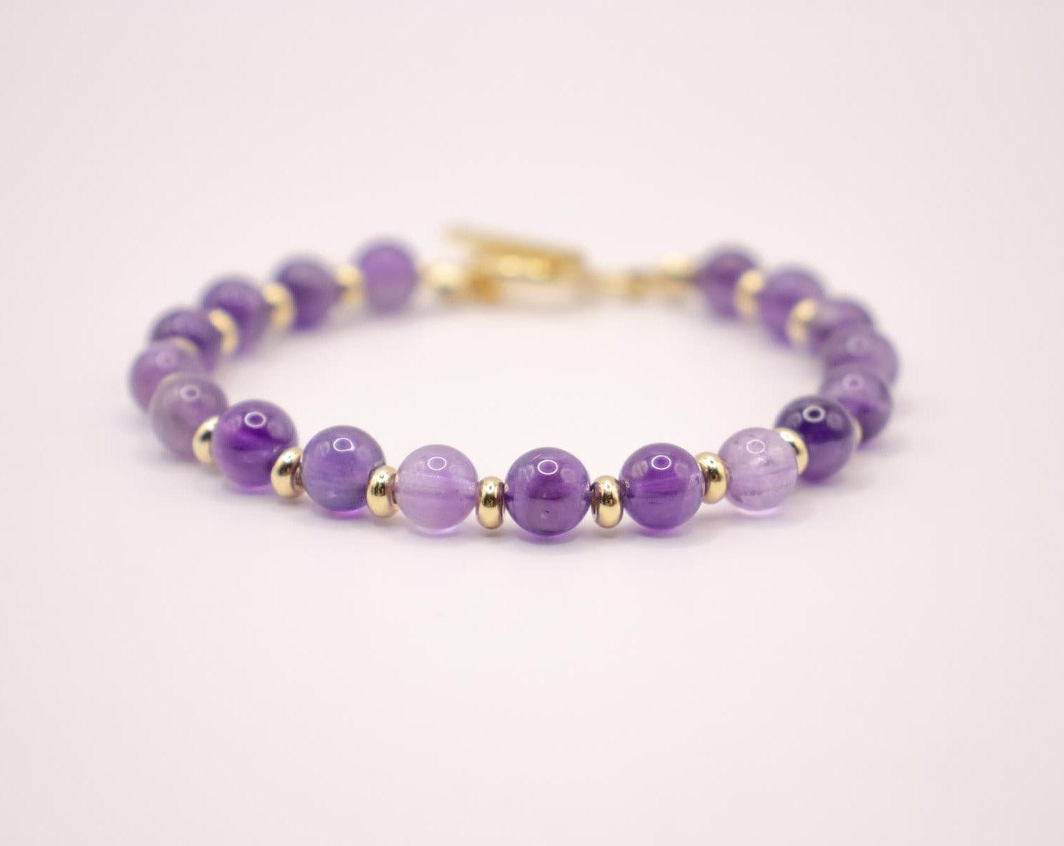 CIRCE | Bracelet in Amethyst and 18-carat gold-plated stainless steel-1